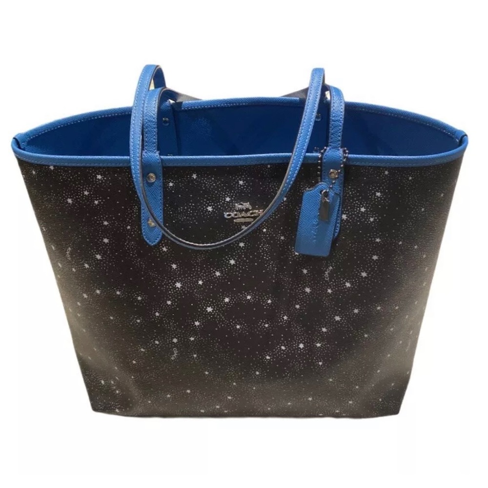 Coach City Tote with Celestial Sky Print And Blue